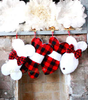 Plaid & Sherpa Dog and Cat Stockings - happy claude