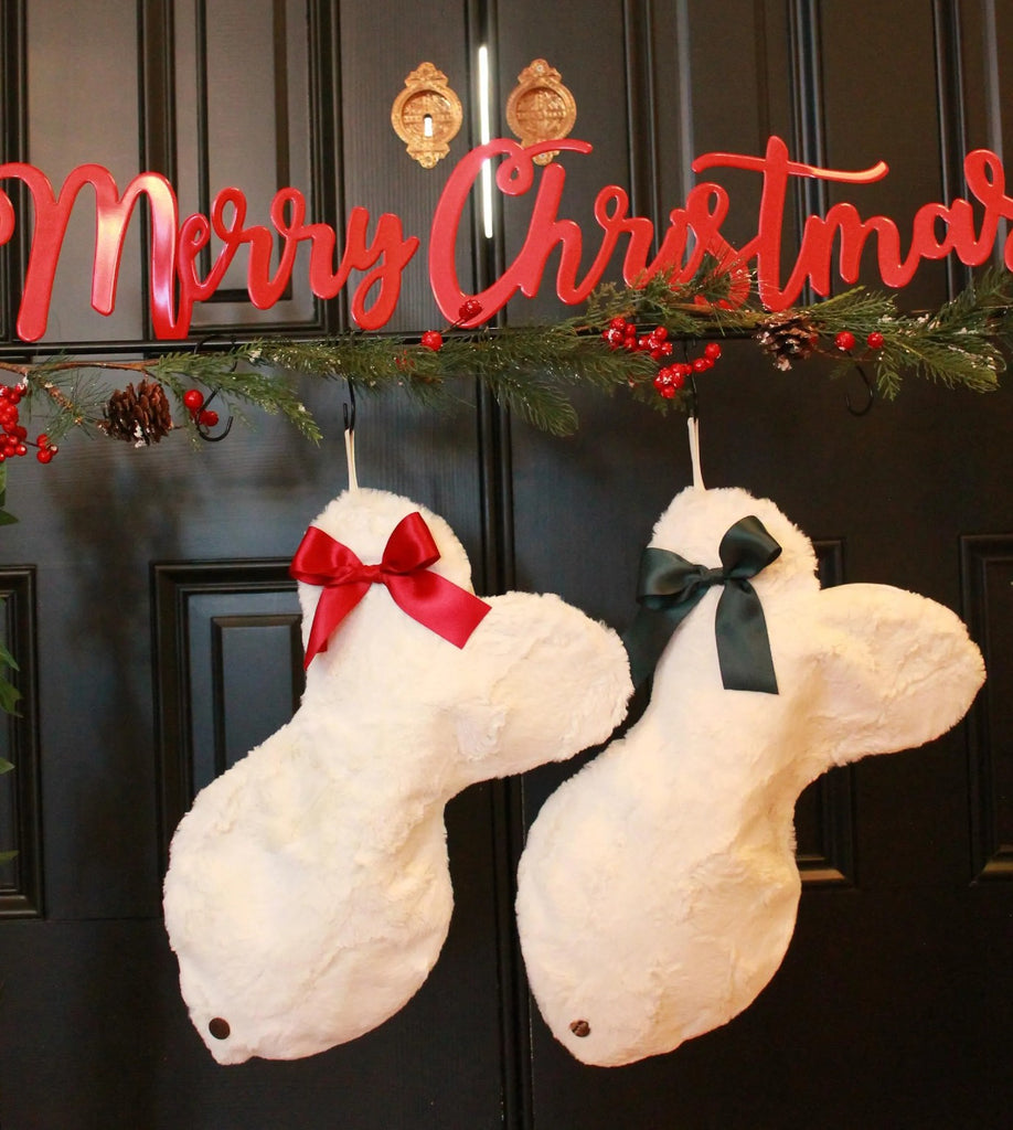 Personalized Faux Fur Cat Christmas Stocking – Handmade Holiday Stocking - happy claude