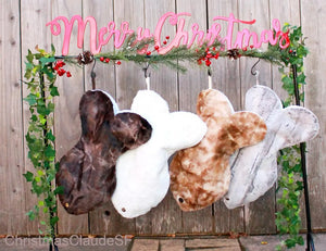 Personalized Faux Fur Cat Christmas Stocking – Handmade Holiday Stocking - happy claude