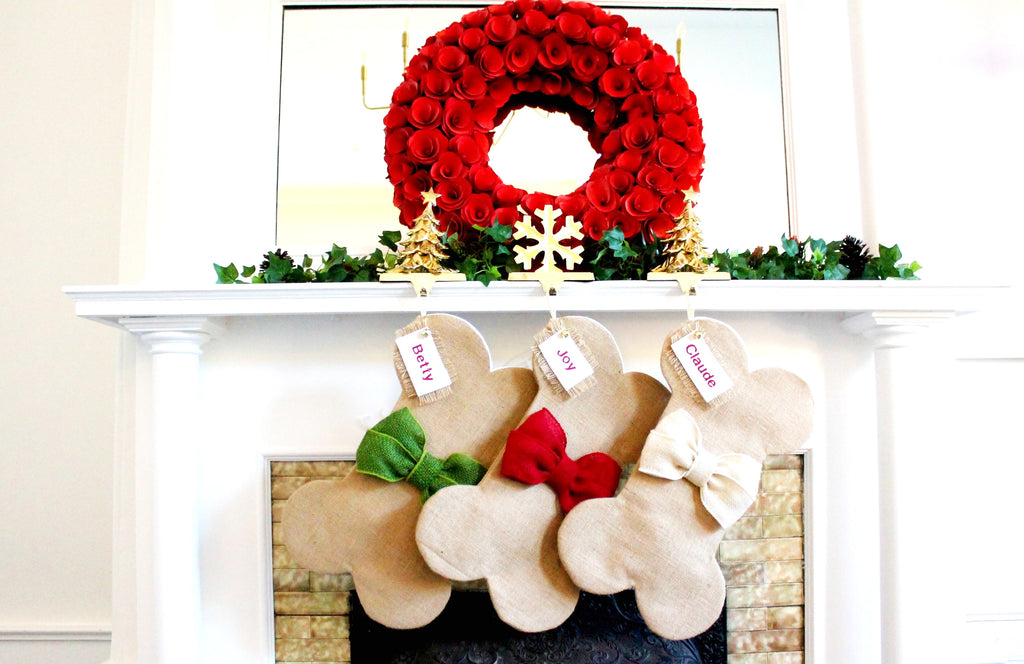 Personalized Burlap Dog Stockings – Handmade Holiday Pet Stockings - happy claude