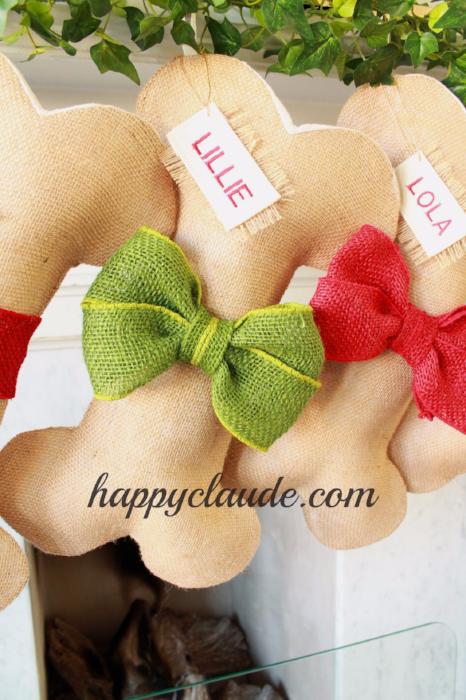 Burlap Christmas Stockings for Dogs - happy claude