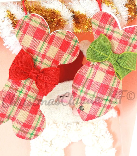 Plaid Christmas Stocking - happy claude